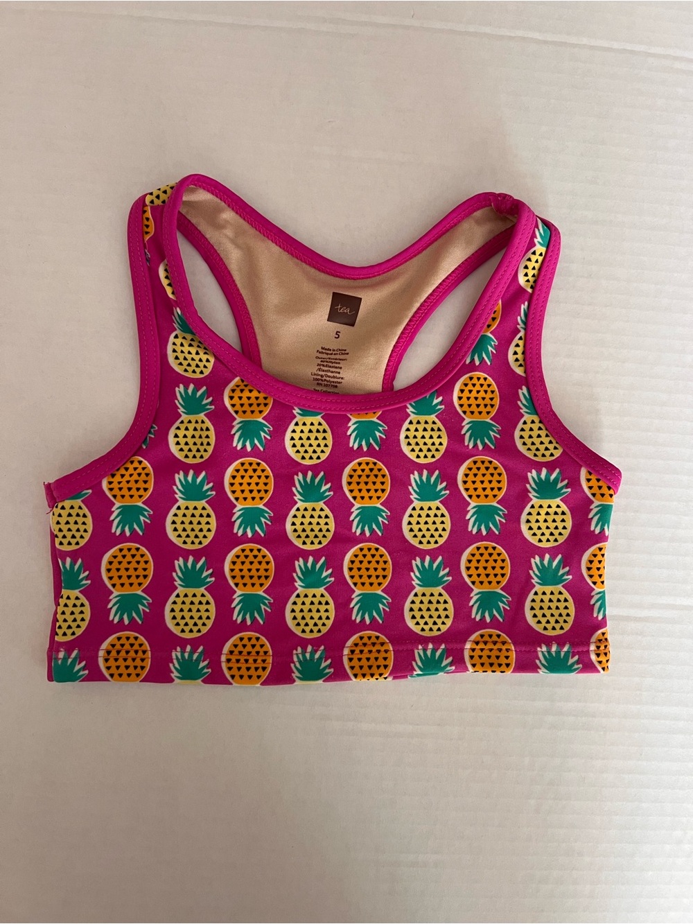 Girls' Pink Pineapple Swim Top - Size 5